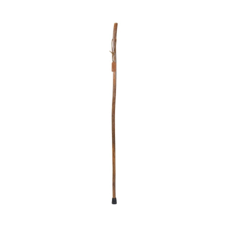 Mabis Healthcare Hiking Staff Brazos™ Wood 48 Inch Height Free Form Brown Hickory Print