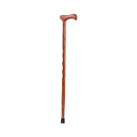 Mabis Healthcare Hiking Staff Brazos™ Wood 37 Inch Height Twisted Red Cedar Print