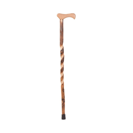 Mabis Healthcare Hiking Staff Brazos™ Wood 37 Inch Height Twisted Hickory Print