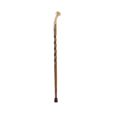 Mabis Healthcare Hiking Staff Brazos™ Wood 37 Inch Height Twisted Brown Oak Print