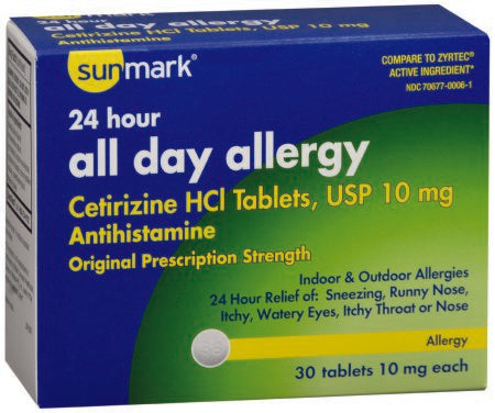 Allergy Relief sunmark® 10 mg Strength Tablet 30 per Bottle