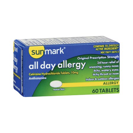 Allergy Relief sunmark® 10 mg Strength Tablet 60 per Box