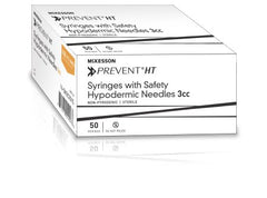 Syringe with Hypodermic Needle McKesson Prevent® HT 3 mL 25 Gauge 1 Inch Detachable Needle Hinged Safety Needle - M-1150041-2434 - Case of 400