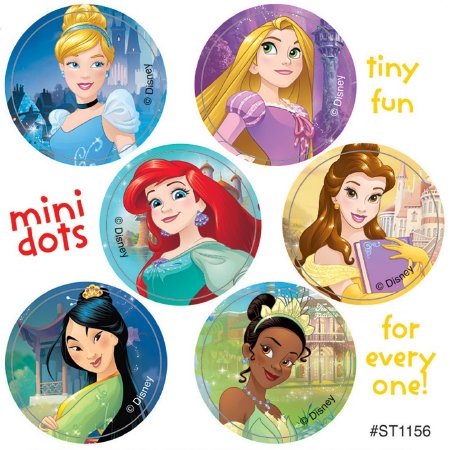 SmileMakers SmileMakers® 100 per Unit Disney Princess Friendship Mini Dots Sticker 0.875 Inch