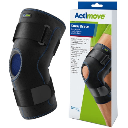 BSN Medical Hinged Knee Brace Actimove® Sports Edition Medium Wraparound / D-Ring / Hook and Loop Strap Closure 16 to 18 Inch Thigh Circumference Left or Right Knee