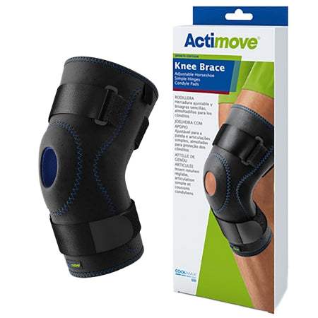 BSN Medical Hinged Knee Brace Actimove® Sports Edition Small Pull-On / D-Ring / Hook and Loop Strap Closure 14 to 16 Inch Thigh Circumference Left or Right Knee