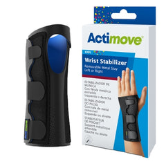 BSN Medical Wrist Brace Actimove® Stabilizer Low Profile Aluminum Alloy / Elastane / Polyamid / Polyester / Polyurethan / Polyvinylchloride Left or Right Hand Black Medium