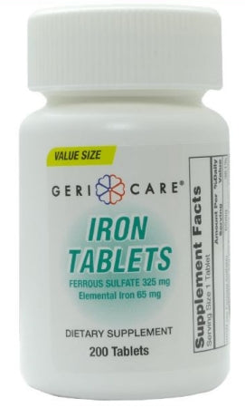 Mineral Supplement Geri-Care Iron 325 mg Strength Tablet 200 per Bottle