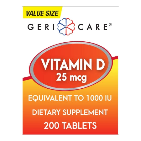 Vitamin Supplement Geri-Care Vitamin D3 1000 IU Strength Tablet 200 per Bottle
