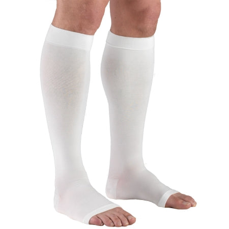 TruForm Compression Stocking Truform® Knee High 2X-Large White Open Toe