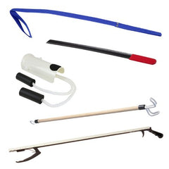 Fabrication Enterprises ADL Hip / Knee Equipment Kit FabLife™ Reacher - 32 Inch Length / Shoehorn - 24 Inch Length / Dressing Stick - 24 Inch Length / Leg Lifter - 32 Inch Length