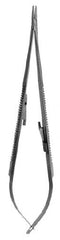 V. Mueller Needle Holder Delicate Touch™ 7-5/8 Inch Length Curved Extra Delicate Tips with Dust Teeth Flat Serrated Spring Handle - M-1152021-2710 - Each