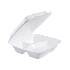 RJ Schinner Co Carryout Food Container Dart® Performer White Single Use Foam 9-3/8 X 9 X 3 Inch