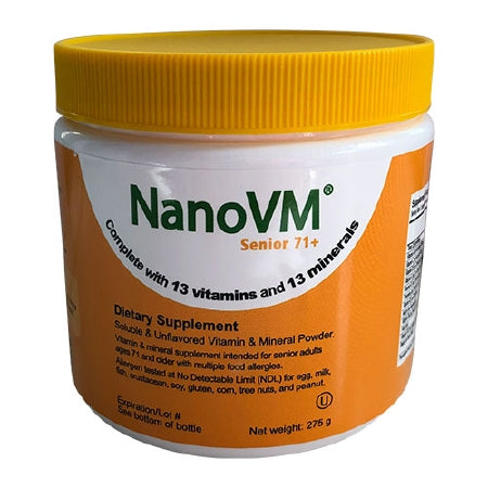 Solace Nutrition Oral Supplement NanoVM® Senior 71+ Unflavored Powder 275 Gram Jar