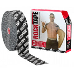 Patterson Medical Supply Kinesiology Tape Rock Tape Extra Sticky Cotton / Spandex 2 Inch X 105 Foot Black NonSterile