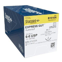Surgical Specialties Suture with Needle Surgical Specialties™ Absorbable Uncoated Undyed Suture Plain Gut Size 6 - 0 18 Inch Suture 1-Needle 13 mm Length 3/8 Circle Precision Conventional Cutting Needle