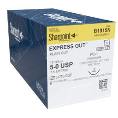 Surgical Specialties Suture with Needle Surgical Specialties™ Absorbable Uncoated Undyed Suture Plain Gut Size 5 - 0 18 Inch Suture 1-Needle 13 mm Length 3/8 Circle Precision Conventional Cutting Needle