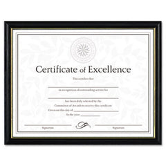 DAX® Two-Tone Document/Diploma Frame, Wood, 8 1/2 x 11, Black w/Gold Leaf Trim
