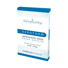 Safe N Simple Xeroform Impregnated Dressing Simpurity™ 5 X 9 Inch Gauze Antimicrobial Petrolatum Blend Sterile