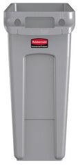 RJ Schinner Co Trash Can Rubbermaid® Slim Jim® 16 gal. Rectangular Gray Resin Open Top - M-1153721-3744 - Each