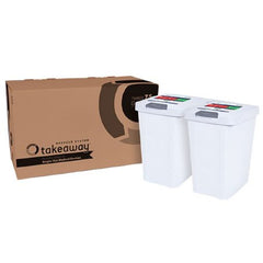 Sharps Compliance Mailback Sharps Container TakeAway® Recycle 14-1/4 L X 11-1/4 W X 17-3/4 H Inch 7.5 Gallon White Base / White Lid Vertical Entry Hinged Lid