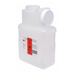 Post Medical Sharps Container Leaktight 1.5 Gallon Translucent Base / White Lid Horizontal / Vertical Entry Screw On Lid