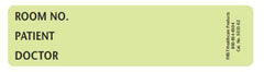 First Healthcare Products Pre-Printed Label Communication Fill In Lime Green Paper Room No_Paitent_Doctor_ Black Patient Information 1-3/8 X 5-3/8 Inch - M-1154927-2635 - Roll of 200