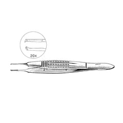 Miltex Suture Tying Forceps Jarit® Castroviejo 4-1/4 Inch Length OR Grade Stainless Steel NonSterile NonLocking Serrated Wide Thumb Handle Straight 1.5 mm Wide Tips with 1 X 2 Teeth - M-1155244-4775 - Each