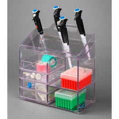 Poltex Inc HPLC Benchtop Organizer 1/4 Inch Thick PETG, With Carrying Handle For HPLC Items and Implements