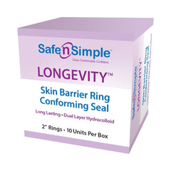 Safe N Simple Skin Barrier Ring Longevity™ Mold to Fit, Extended Wear Adhesive Hydrocolloid 2 Inch Diameter