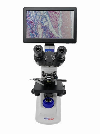 Laxco Inc Med-Scope™ MedDI2-I1 Intermediate Compound Microscope Digital Head Finite Semi-Plan 4X / 10X / 40X / 100X External DC Auto Switching Power Supply / 110 to 240V Coaxial X / Y Mechanical Stage with Adjustable Tension