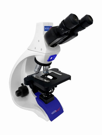 Laxco Inc Med-Scope™ Med4-P1 Physician Compound Microscope Trinocular Head Infinity Corrected Plan 4X / 10X / 40X / 100X External DC Auto Switching Power Supply / 110 to 240V Coaxial X / Y Mechanical Stage with Adjustable Tension