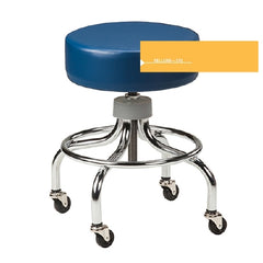 Clinton Industries STOOL, EXAM ADJ CHROME W/RND FTRING YLW 18.5"-25.5"