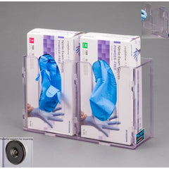 Poltex Inc Glove Box Holder Magnet Mounted 2-Box Capacity Clear 10-1/2 W X 3-1/4 D X 10 H Inch PETG Plastic - M-1156987-2406 - Each