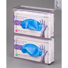 Poltex Inc Glove Box Holder Wall Mounted 2-Box Capacity Clear 10-1/2 W X 3-1/4 D X 10 H Inch PETG Plastic - M-1156990-2923 - Each