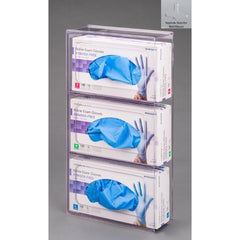 Poltex Inc Glove Box Holder Wall Mounted 3-Box Capacity Clear 10-1/2 W X 3-1/4 D X 15 H Inch PETG Plastic - M-1156994-1714 - Each