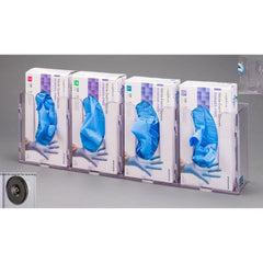 Poltex Inc Glove Box Holder Magnet Mounted 4-Box Capacity Clear 10-1/4 W X 3-3/4 D X 20 H Inch PETG Plastic