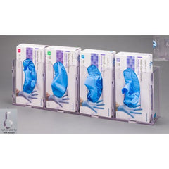 Poltex Inc Glove Box Holder Wall Mounted 4-Box Capacity Clear 10-1/4 W X 3-3/4 D X 20 H Inch PETG Plastic - M-1156997-3666 - Each