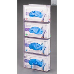 Poltex Inc Glove Box Holder Wall Mounted 4-Box Capacity Clear 10-1/4 W X 3-3/4 D X 20 H Inch PETG Plastic