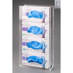 Poltex Inc Glove Box Holder Wall Mounted 4-Box Capacity Clear 10-1/4 W X 3-3/4 D X 20 H Inch Acrylic - M-1157006-1590 - Each