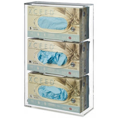 Omnimed Glove Box Dispenser Wall Mounted 3-Box Capacity Clear 12 W X 5 D X 19 H Inch Acrylic