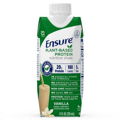 Abbott Nutrition Oral Protein Supplement Ensure® Plant Based Protein Nutrition Shake Vanilla Flavor Ready to Use 11 oz. Carton