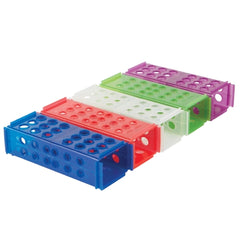 Heathrow Scientific LLC 4-Way Test Tube Rack 60 Place 13 X 75 mm / 13 X 100 mm / 16 X 100 mm / 16 X 125 mm / 17 X 120 mm Assorted Colors 2-4/5 X 3-4/5 X 9-1/8 Inch