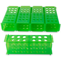 Heathrow Scientific LLC 4-Way Test Tube Rack 60 Place 13 X 75 mm / 13 X 100 mm / 16 X 100 mm / 16 X 125 mm / 17 X 120 mm Green 2-4/5 X 3-4/5 X 9-1/8 Inch