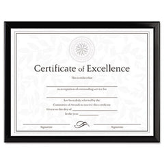 DAX® Value U-Channel Document Frame w/Certificates, 8 1/2 x 11, Black