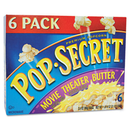 Pop Secret® Microwave Popcorn, Movie Theater Butter, 3.2 oz Bags, 6/Box
