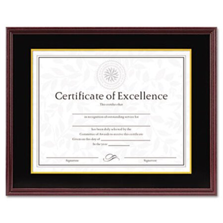 DAX® Hardwood Document/Certificate Frame w/Mat, 11 x 14, 8 1/2 x 11, Mahogany