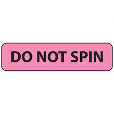 Precision Dynamics Pre-Printed Label MedVision® Auxiliary Label Fluorescent Pink Do Not Spin Black Safety and Instructional 5-16 X 1-1/4 Inch - M-1158044-4533 - Roll of 1