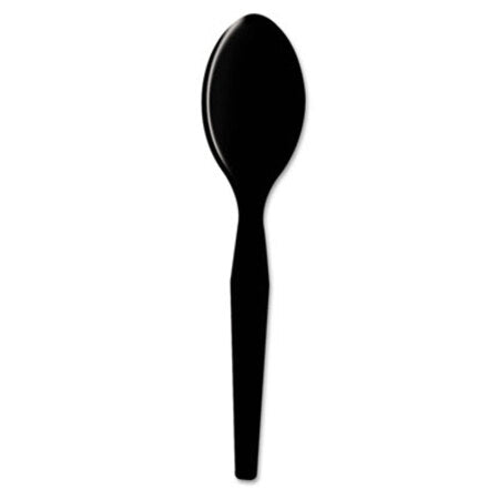 Dixie® Plastic Cutlery, Heavy Mediumweight Teaspoons, Black, 1,000/Carton