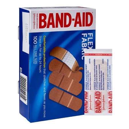 Johnson & Johnson Consumer Adhesive Strip Band-Aid® 1 X 3 Inch Fabric Rectangle Tan Sterile